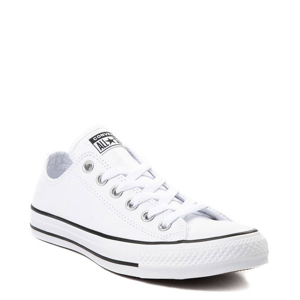 Leather white converse